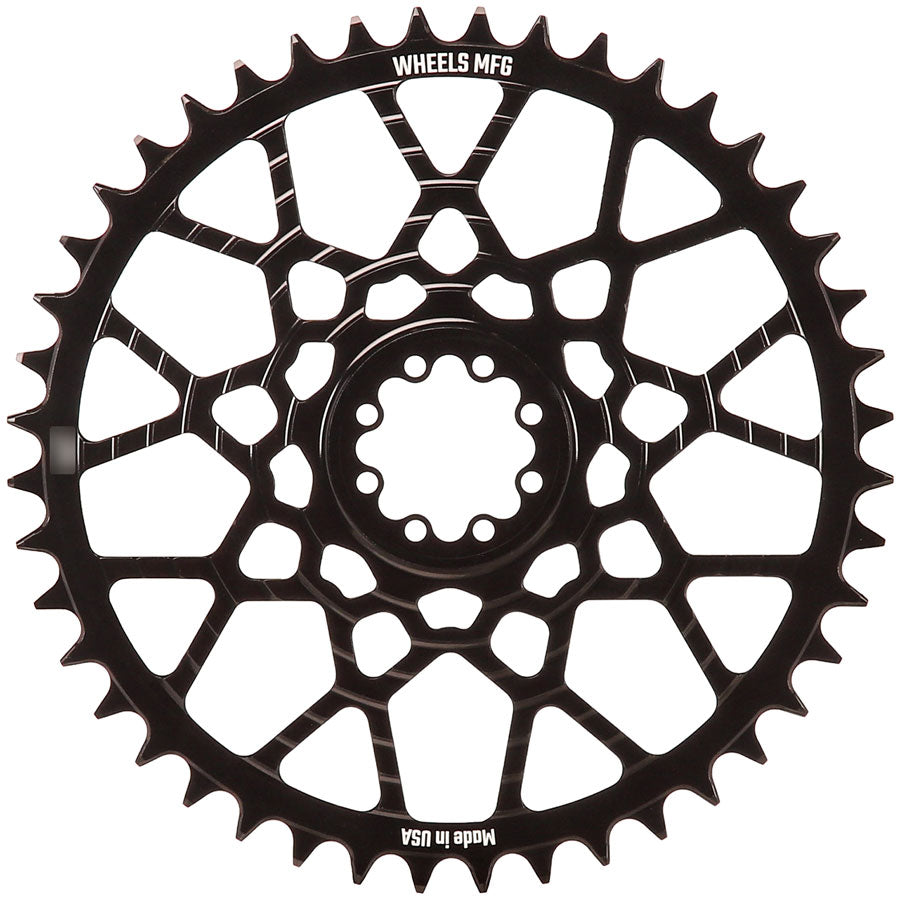 Wheels Manufacturing Gravel Direct Mount Chainring - 46t, SRAM 8-Bolt Direct Mount, 6.5mm Inboard Offset, T-Type Chain MPN: CR-SR8165-46-0 UPC: 810124715335 Direct Mount Chainrings 8-Bolt Direct Mount T-Type Chain Compatible Gravel Chainring
