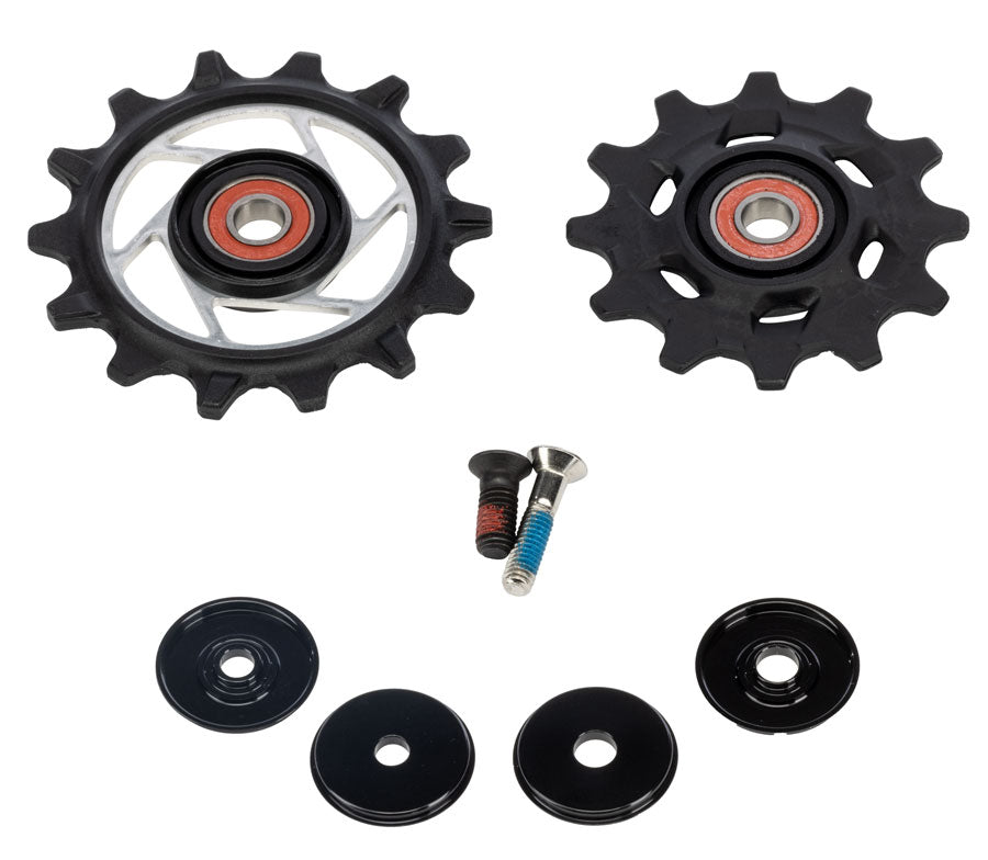 SRAM Force AXS Rear Derailleur Pulley Kit - 12t Upper and 14t Lower, Steel Bearings, E1 MPN: 11.7518.116.001 UPC: 710845924491 Pulley Assembly Pulley Assemblies