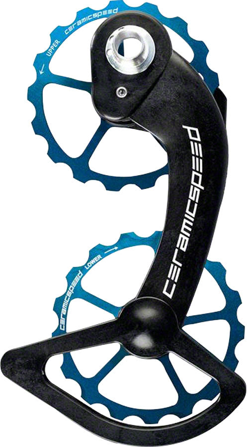 CeramicSpeed Shimano 9100 Oversized Pulley Wheel System: Coated, Alloy Pulley, Carbon Cage, Limited Edition Blue