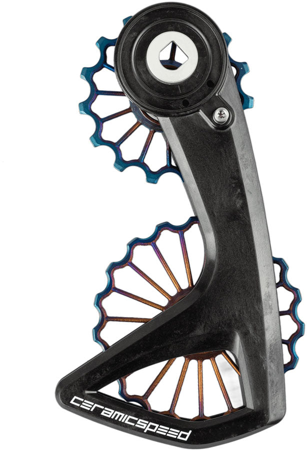 CeramicSpeed OSPW RS Pulley Wheel System for SRAM Red D1/E1 and Force D1 AXS - Coated Races, 3D Ti Pulley, Carbon Cage,