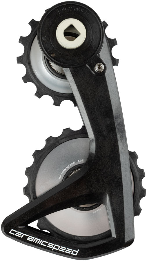 CeramicSpeed OSPW RS Alpha Pulley Wheel System for SRAM Force E1 and Rival E1 AXS - ALPHA Aluminum Pulley, Carbon Cage,