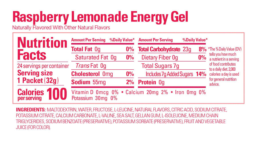 GU Energy Gel - Raspberry Lemonade, Box of 24 MPN: 124912 UPC: 769493104656 Gel Energy Gel