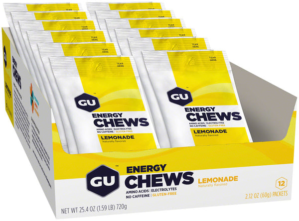 Gu Energy Chews Lemonade Box Of 12 Bags Chew 769493104724 Calories