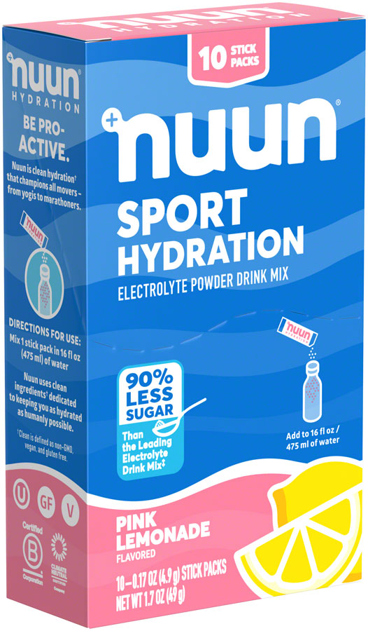 Nuun Sport Powder - Pink Lemonade, Box of 10 MPN: 12559317 UPC: 811660023922 Sport Hydration Nuun Sport Powder