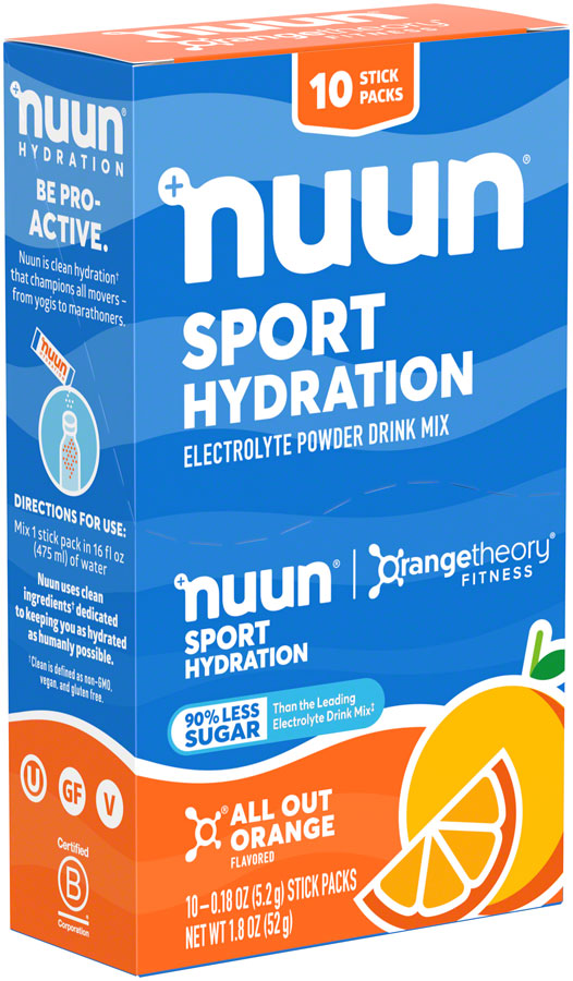 Nuun Sport Powder - All Out Orange, Box of 10 MPN: 12571039 UPC: 811660024042 Sport Hydration Nuun Sport Powder