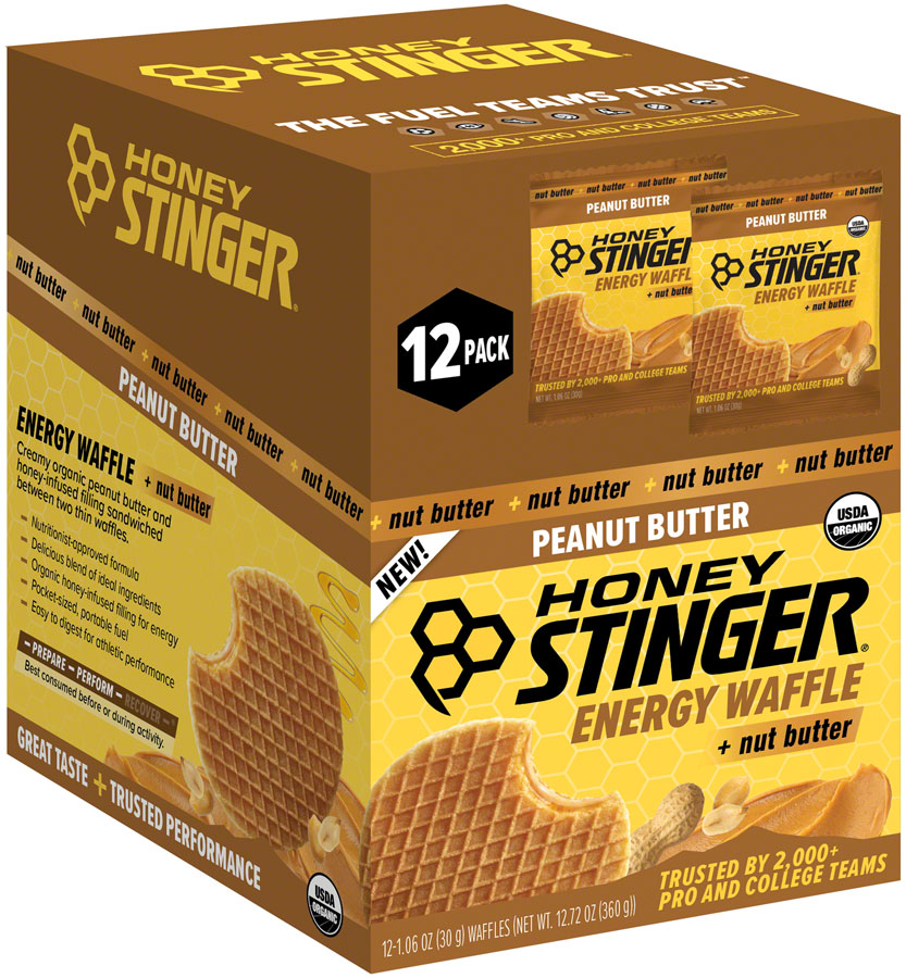 Honey Stinger Organic Waffle - Peanut Butter, Box of 12 Waffle
