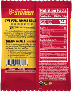 Honey Stinger Organic Waffle - Peanut Butter Strawberry, Box of 12 MPN: 75112 UPC: 810815028003 Waffle Organic Waffle