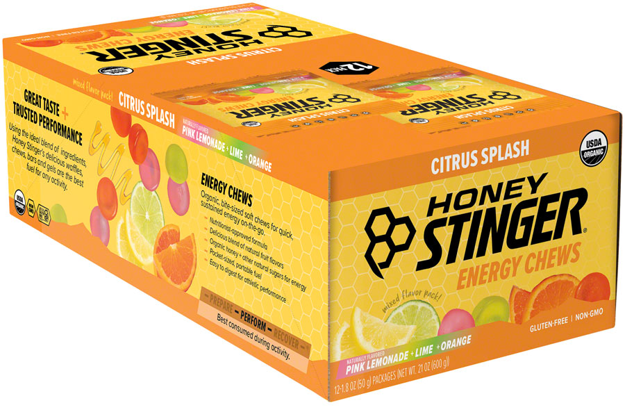 Honey Stinger Organic Energy Chews - Citrus Splash, Box of