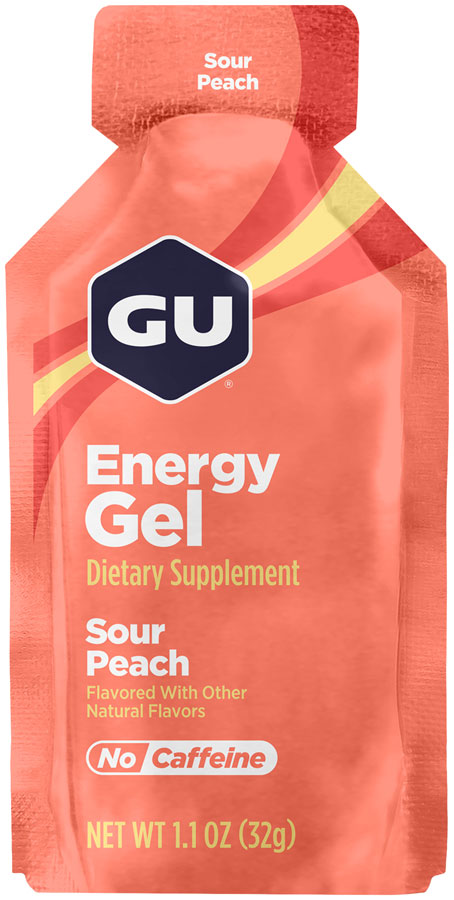 GU Energy Gel - Sour Peach,  Box of 24 MPN: 125041 UPC: 769493109200 Gel Energy Gel