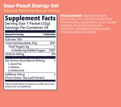 GU Energy Gel - Sour Peach,  Box of 24 - Gel - Energy Gel
