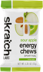 Skratch Labs Energy Chews Sport Fuel, Sour Apple, Single Serving 10-Pack MPN: ECS-SA-50G/10 UPC: 850075212149 Chew Energy Chews Sport Fuel