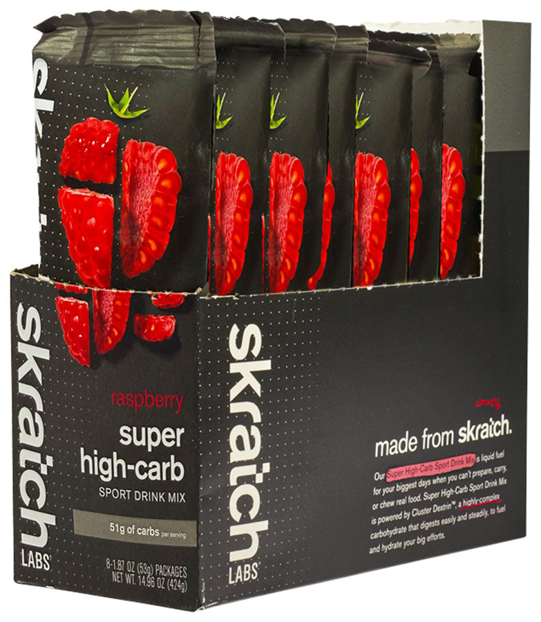 Skratch Labs Super High-Carb Sport Drink - Raspberry, 53g, Single Serving 8-Pack MPN: HCDM-RB-53G/8 UPC: 850075212071 Sport Hydration Super High-Carb Sport Drink Mix