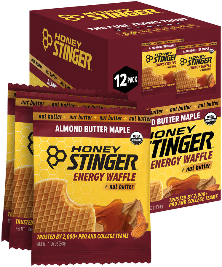 Honey Stinger Organic Waffle - Almond Butter Maple, Box of 12 - Waffle - Organic Waffle