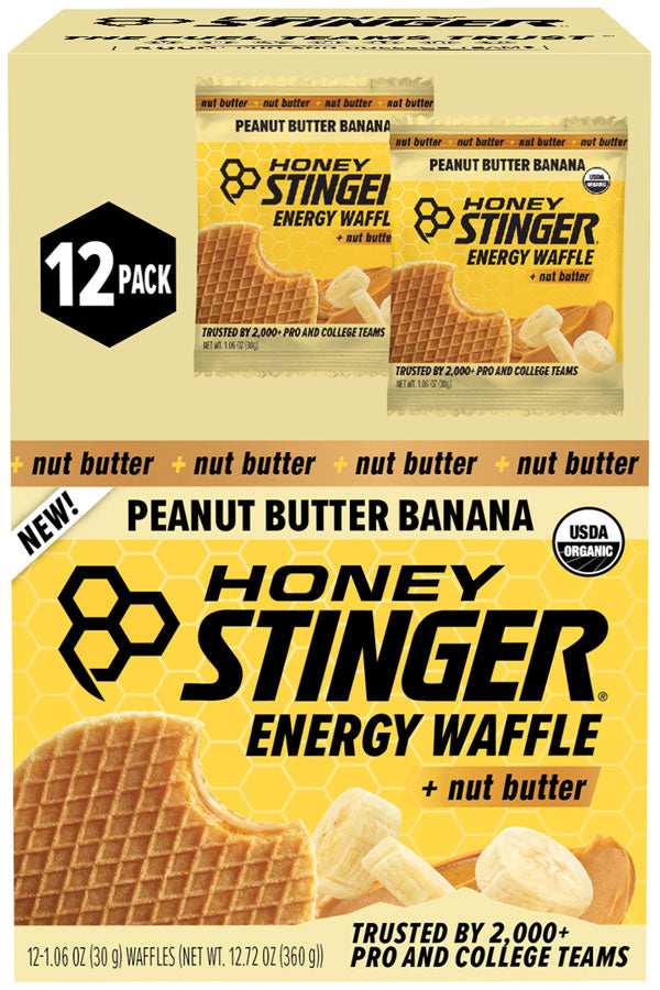 Honey Stinger Organic Waffle - Peanut Butter Banana, Box of 12 - Waffle - Organic Waffle