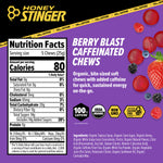 Honey Stinger High Caffeinated Chews - Berry Blast, Box of 12 Packets - Chew - Caffeinated Energy Chews