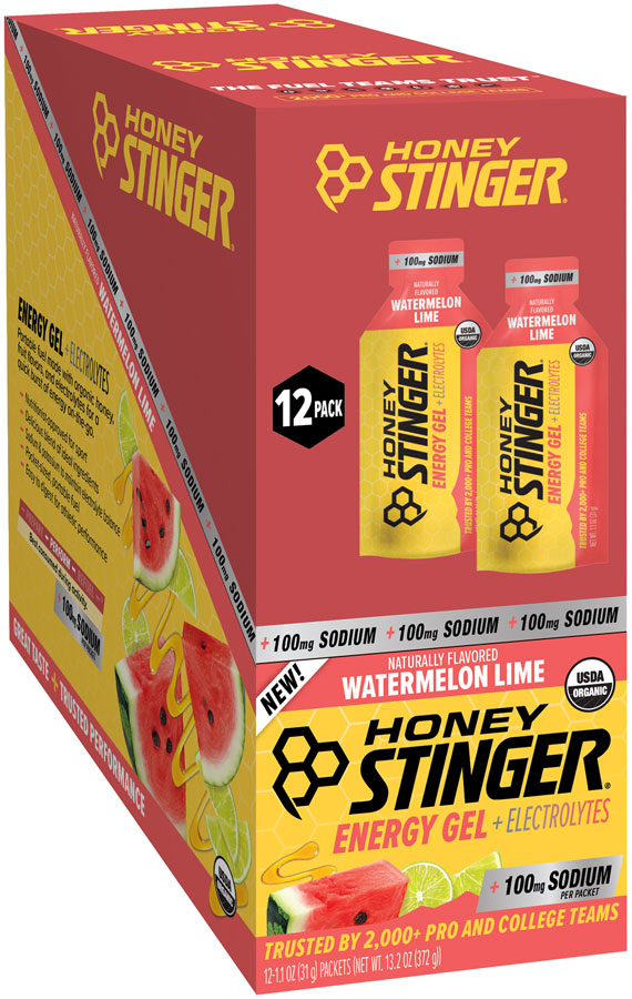 Honey Stinger Electrolyte Energy Gel - Watermelon Lime, Box of 12 MPN: 70212 UPC: 810815029390 Gel Energy Gel