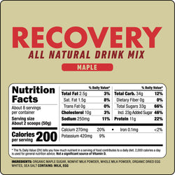 Untapped Recovery Drink Mix - Maple - Sport Hydration - Recovery Drink Mix