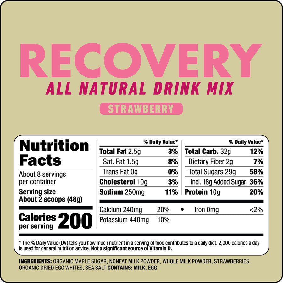 Untapped Recovery Drink Mix - Stawberry Maple - Sport Hydration - Recovery Drink Mix