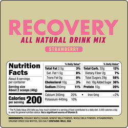 Untapped Recovery Drink Mix - Stawberry Maple - Sport Hydration - Recovery Drink Mix