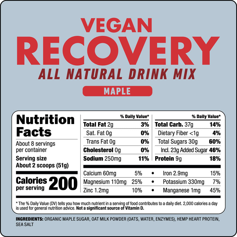 Untapped Recovery Drink Mix - Vegan, Maple - Sport Hydration - Recovery Drink Mix