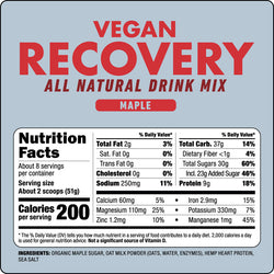 Untapped Recovery Drink Mix - Vegan, Maple - Sport Hydration - Recovery Drink Mix
