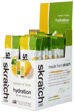 Skratch Labs Hydration Sport Drink Mix - Lemon + Lime, Box of 20 - Sport Hydration - Hydration Sport Drink Mix