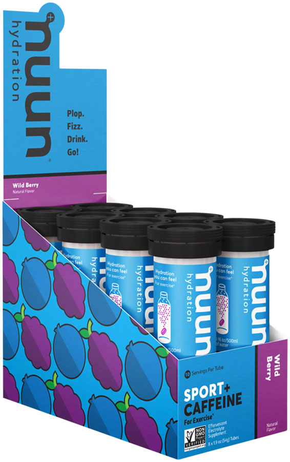 トリートメント nuun Nuun Sport + Caffeine Hydration Tablets: Wild Berry, Box of 8