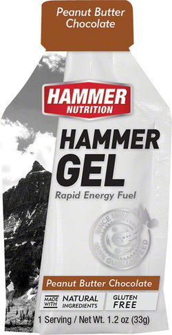 Hammer Gel: Peanut Butter Chocolate, 24 Single Serving Packets MPN: HBPC24 UPC: 602059014610 Gel Hammer Gel