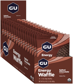 GU Energy Waffle - Salted Chocolate, Box of 16 - Waffle - Energy Waffle