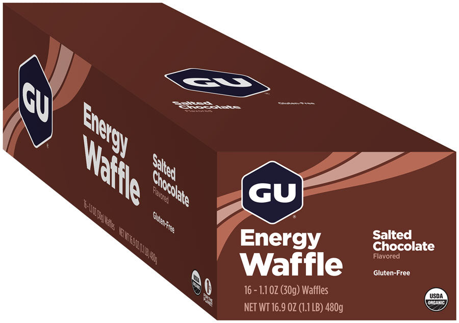 GU Energy Waffle - Salted Chocolate, Box of 16 MPN: 124200 UPC: 769493101600 Waffle Energy Waffle