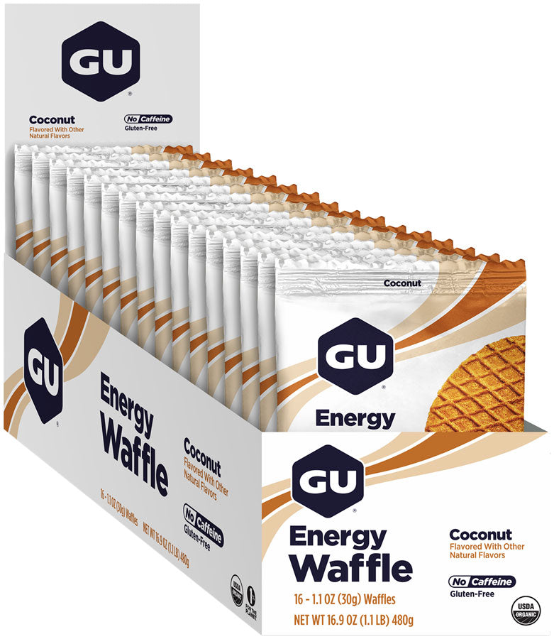 GU Energy Waffle - Coconut, Box of 16 - Waffle - Energy Waffle