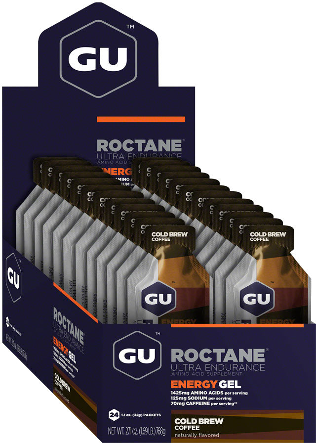 GU Roctane Energy Gel - Cold Brew Coffee, Box of 24