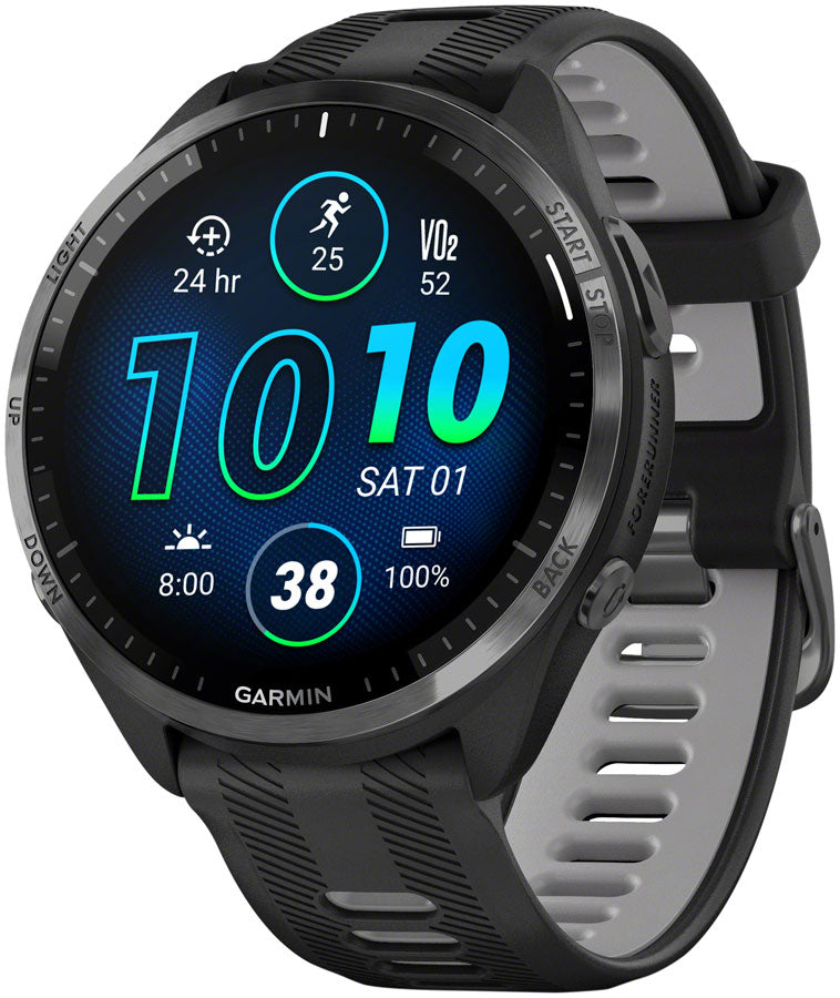 Garmin Forerunner 965 GPS Smartwatch - 47mm, Carbon Gray DLC Titanium  Bezel, Black Case and Black/Powder Gray Silicone