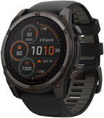 Garmin fenix 8 Smartwatch - 51mm, Solar, Sapphire, Carbon Gray DLC Titanium with Black/Pebble Gray Silicone MPN: 010-02907-10 UPC: 753759339388 Fitness Computers fenix 8 Smartwatch Solar