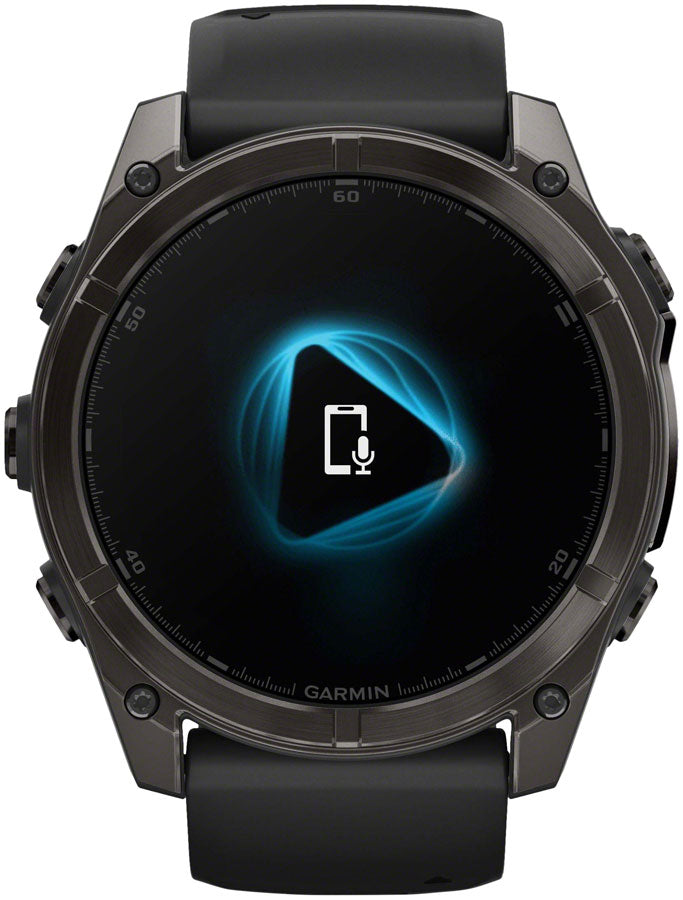 Garmin fenix 8 Smartwatch - 51mm, AMOLED, Sapphire, Carbon Gray DLC Titanium with Black/Pebble Gray Silicone - Fitness Computers - fenix 8 Smartwatch AMOLED Sapphire