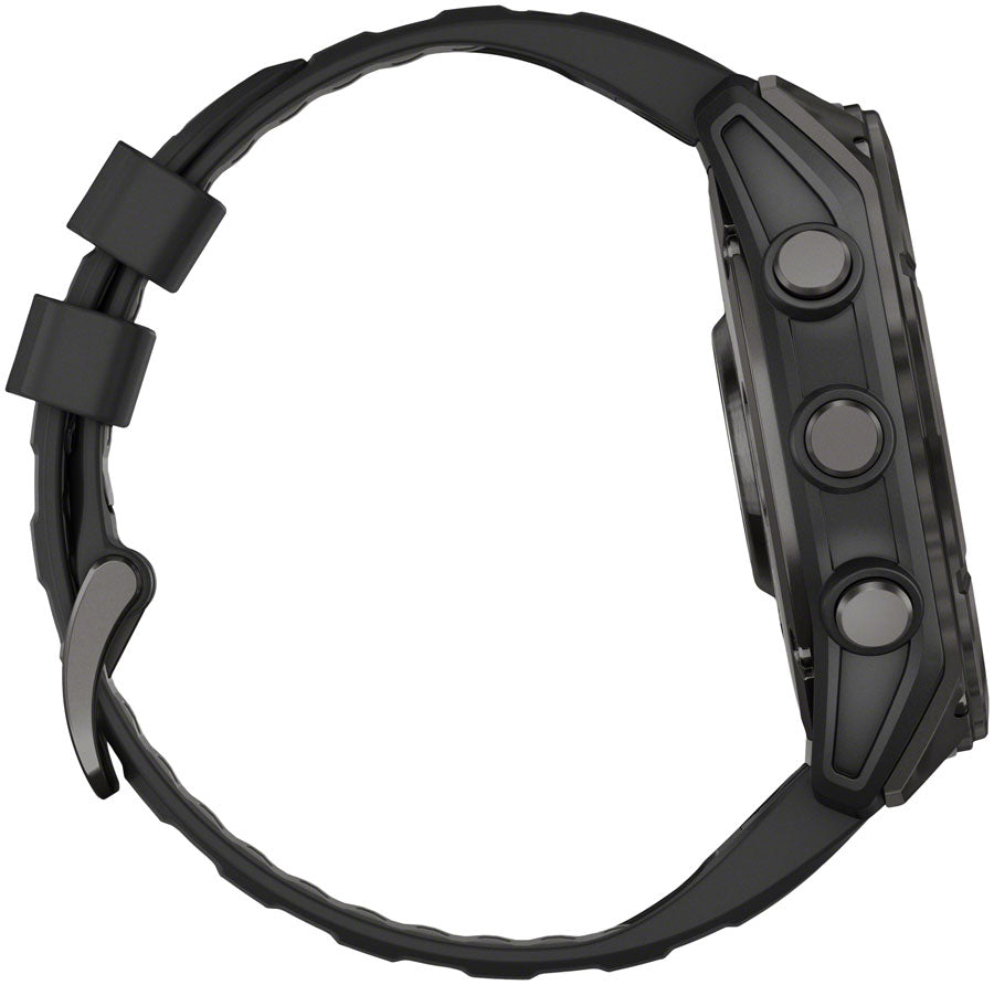 Garmin fenix 8 Smartwatch - 47mm, AMOLED, Sapphire, Carbon Gray DLC Titanium with Black/Pebble Gray Silicone MPN: 010-02904-20 UPC: 753759338107 Fitness Computers fenix 8 Smartwatch AMOLED Sapphire