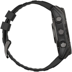 Garmin fenix 8 Smartwatch - 47mm, AMOLED, Sapphire, Carbon Gray DLC Titanium with Black/Pebble Gray Silicone MPN: 010-02904-20 UPC: 753759338107 Fitness Computers fenix 8 Smartwatch AMOLED Sapphire