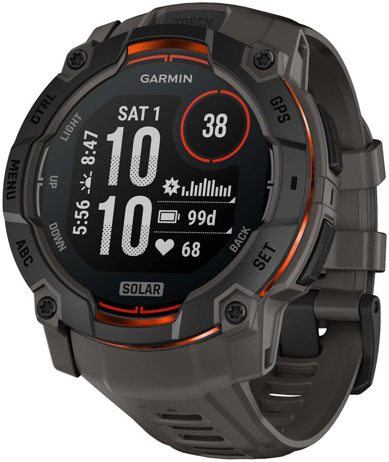 Garmin Instinct 3 GPS Smartwatch - 50mm Solar Black/Charcoal