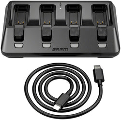 SRAM AXS eTap 4-Port Battery Base Charger - Includes USB-C Cord (Batteries not included) MPN: 00.3018.359.000 UPC: 710845886669 Electronic Shifter Part, SRAM eTap Batteries and Chargers