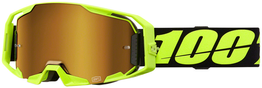 100% ARmatic Goggles - Black/Neon Yellow, Mirror True Gold Lens UPC: 196261051216 Goggle ARmatic Goggles