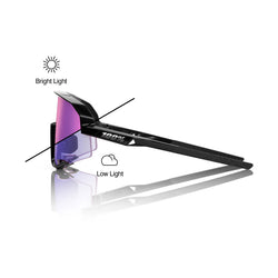 100% Slendale Sunglasses - Gloss Black/Purple Mirror Photochromic Lens - Sunglasses - Slendale Sunglasses