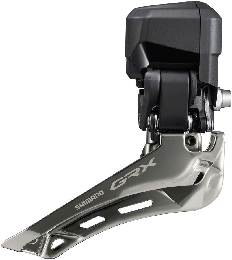 Shimano GRX FD-RX825 Di2 Front Derailleur - 2x12-Speed, Braze-on, Down Swing, For 46-48t Max, Black/Silver