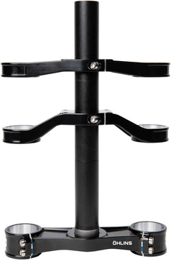 Ohlins DH38 Suspension Fork Crownset - 46mm Offset, Flat and Riser Upper Crowns, Includes Fork Bumpers MPN: 19233-08 UPC: 840153633485 Crown/Steerer/Uppertube Assembly DH38 Suspension Fork Crownset