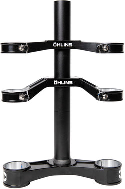 Ohlins DH38 Suspension Fork Crownset - 46mm Offset, Flat and Riser Upper Crowns, Includes Fork Bumpers MPN: 19233-08 UPC: 840153633485 Crown/Steerer/Uppertube Assembly DH38 Suspension Fork Crownset