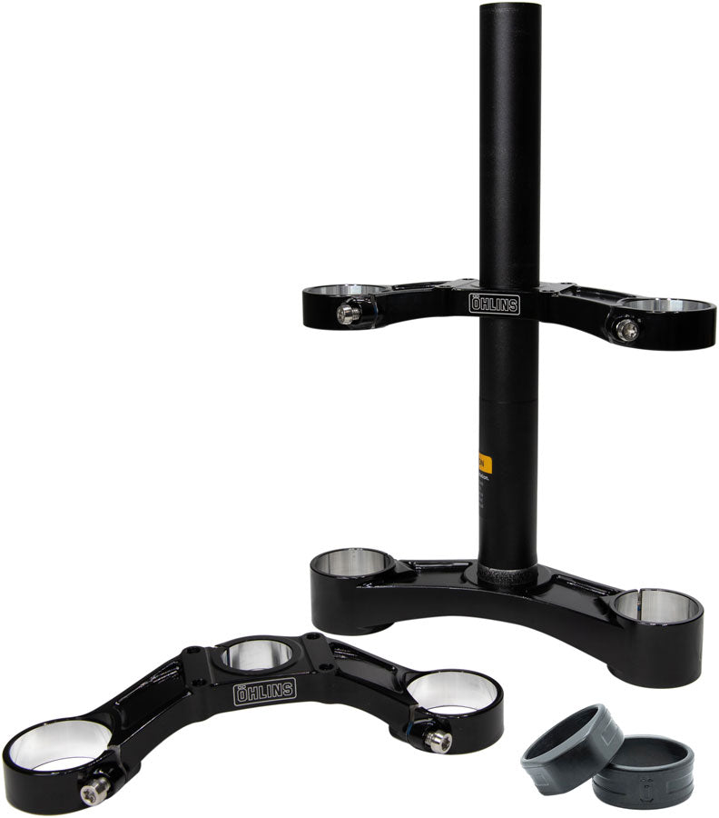 Ohlins DH38 Suspension Fork Crownset - 54mm Offset, Flat and Riser Upper Crowns, Includes Fork Bumpers