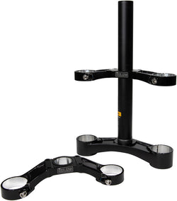 Ohlins DH38 Suspension Fork Crownset - 54mm Offset, Flat and Riser Upper Crowns, Includes Fork Bumpers MPN: 19233-16 UPC: 840153633508 Crown/Steerer/Uppertube Assembly DH38 Suspension Fork Crownset