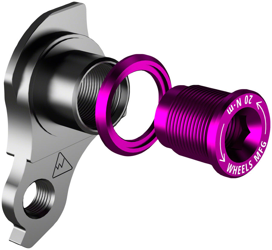 Wheels Manufacturing Universal Derailleur Hanger - 404-7, For Frames designed to accept SRAM UDH, Black/Purple MPN: DROPOUT-404-7 UPC: 811079028556 Derailleur Hangers Universal Derailleur Hanger for SRAM UDH