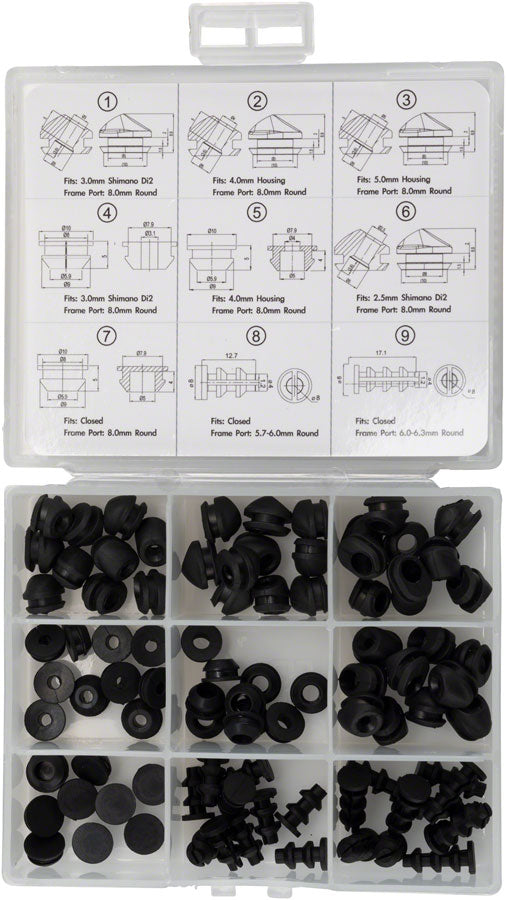 Jagwire Frame Plug Combo Box for Housing, Di2, and Closed-Type MPN: CHA810 Miscellaneous Frame Supplies Frame Plug