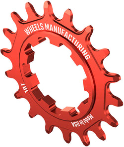 Wheels Manufacturing SOLO-SPEED Cog - 18t, Fits SOLO-SPLINE and SOLO-XD kits, Red - Driver and Single Cog - Solo-XD and Solo-Spline Cog