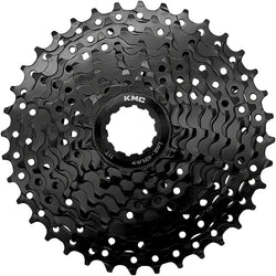 KMC REACT Cassette - 9-Speed, 11-36t, HG Driver Compatible, Black MPN: CSTE00509 UPC: 766759000509 Cassettes REACT 9-Speed HG Cassette